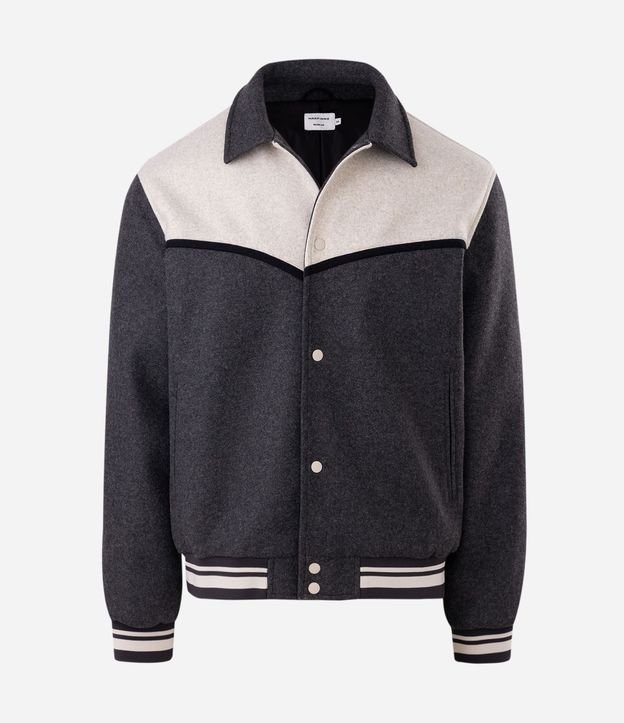 Campera Polyvelour Bicolor con Cuello Polo 4