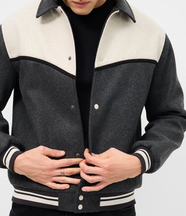 Campera Polyvelour Bicolor con Cuello Polo 3
