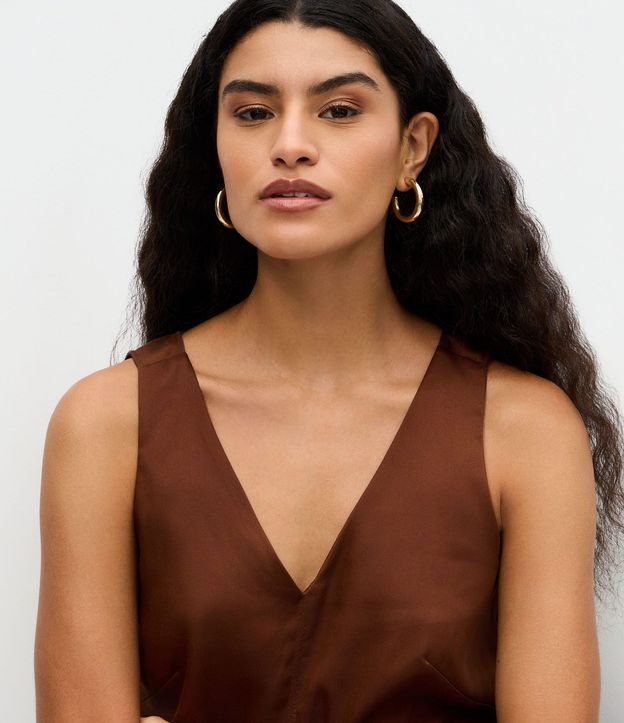 Blusa en Liocel con Escote U y Pliegues no Busto 3