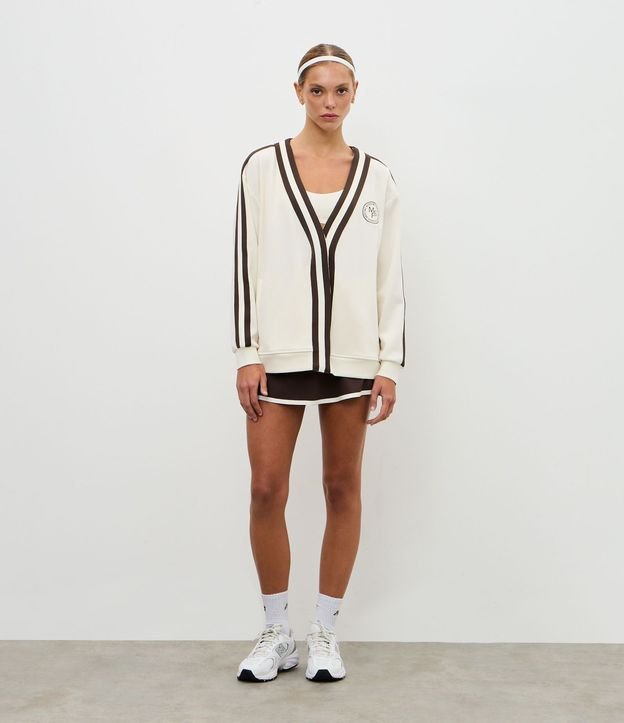 Cardigan Deportivo Femenino Oversized Estilo College 2
