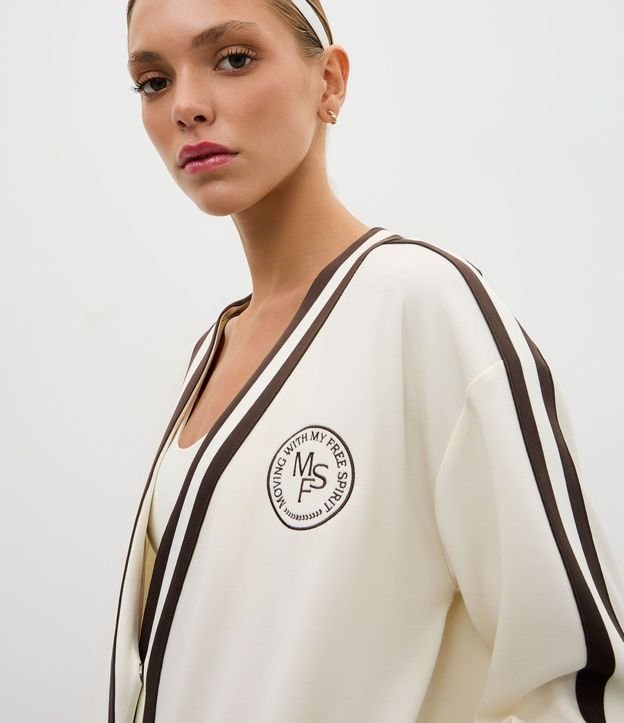 Cardigan Deportivo Femenino Oversized Estilo College 3