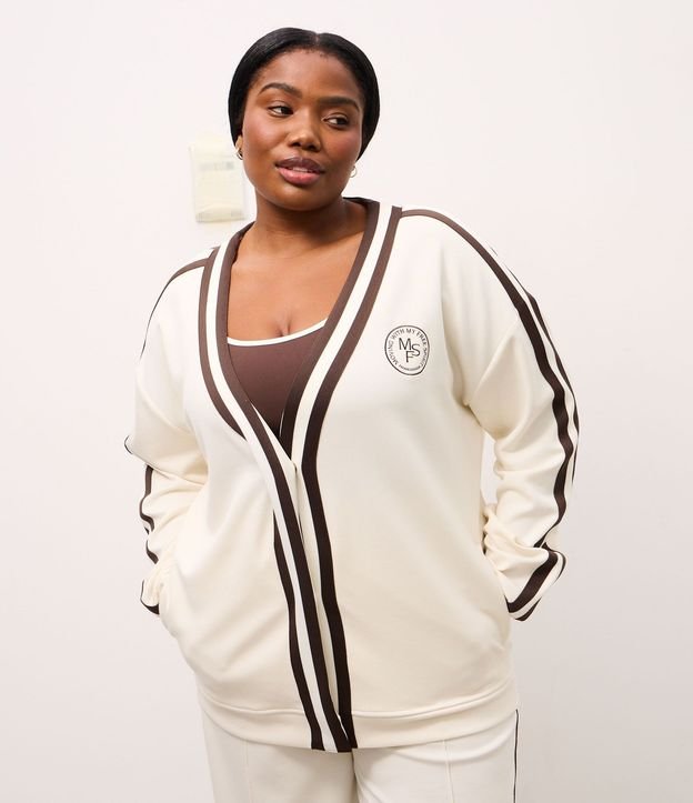 Cardigan Deportivo Femenino Oversized Estilo College 6
