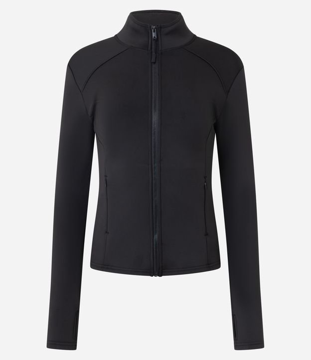 Campera Deportiva Ajustada en Malla Térmica con Cuello Alto 5