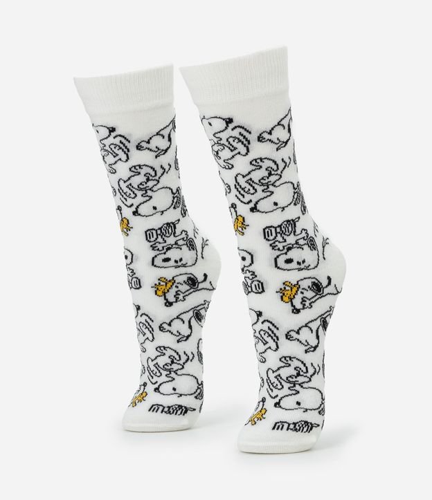 Media Caña Larga en Algodón con Estampado Snoopy 1