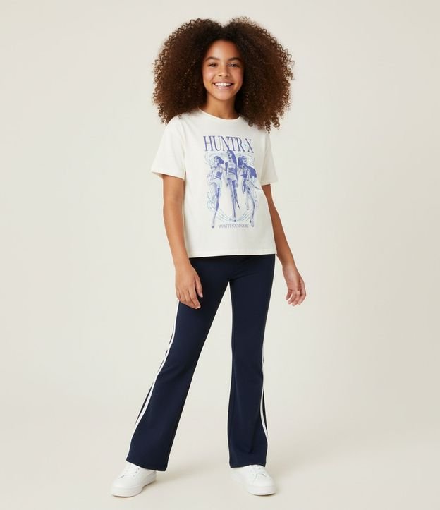 Pantalón Infantil Flare en Cotton con Rayas Laterales – Talle 7 a 16 años
