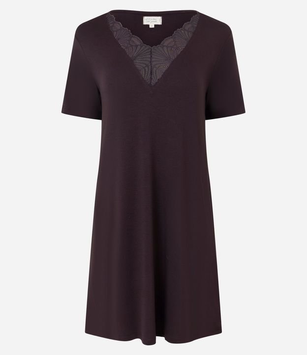 Camisón de Viscosa con Escote V en Encaje 3