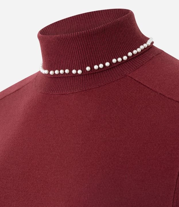 Blusa Regular en Punto con Aplicación de Lunares en el Cuello 6