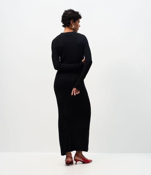 Vestido Long Midi en Punto con Mangas Largas 4