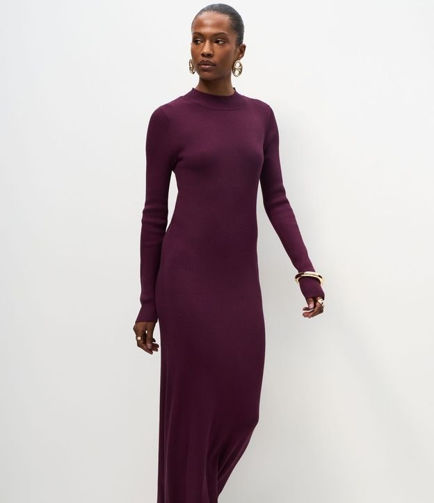 Vestido Long Midi en Punto con Mangas Largas 2