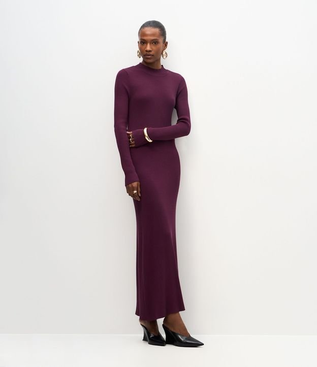 Vestido Long Midi en Punto con Mangas Largas 3