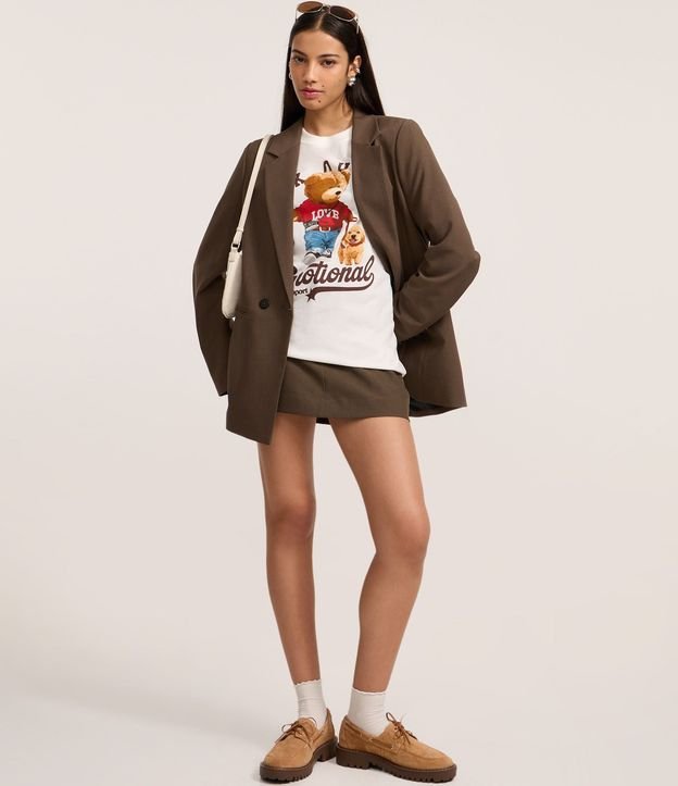 Remera en Algodón con Estampado de Oso Walk Outside 2
