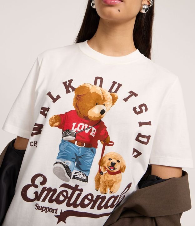 Remera en Algodón con Estampado de Oso Walk Outside 3