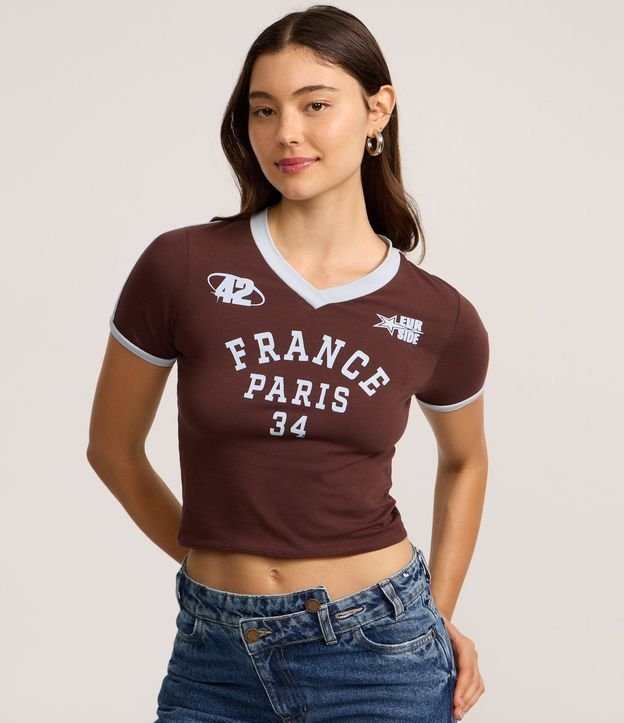 Remera New T-shirt con Lettering France Paris 3