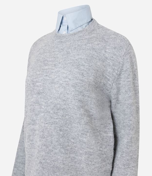 Suéter Regular en Tricot con Efecto de Cuello Superpuesto 5
