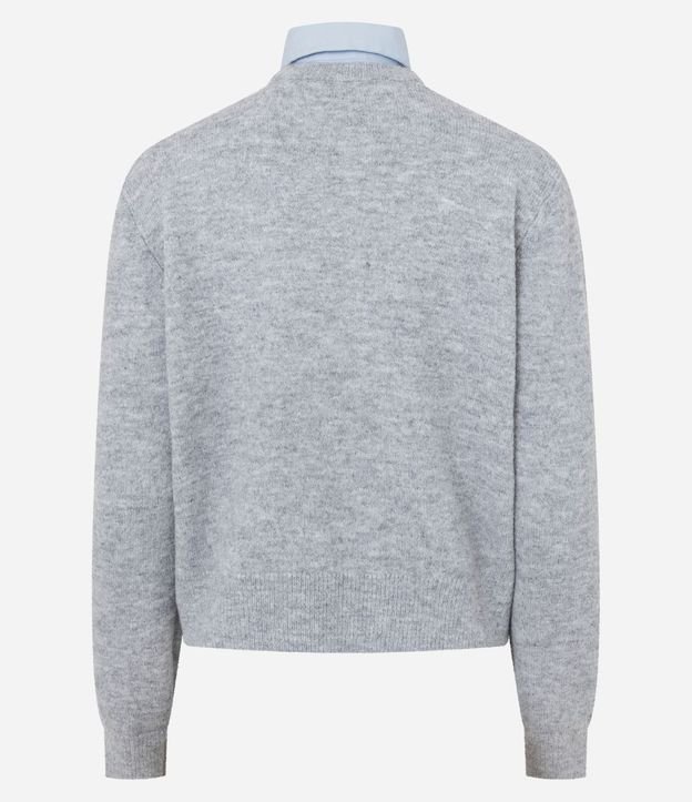 Suéter Regular en Tricot con Efecto de Cuello Superpuesto 6