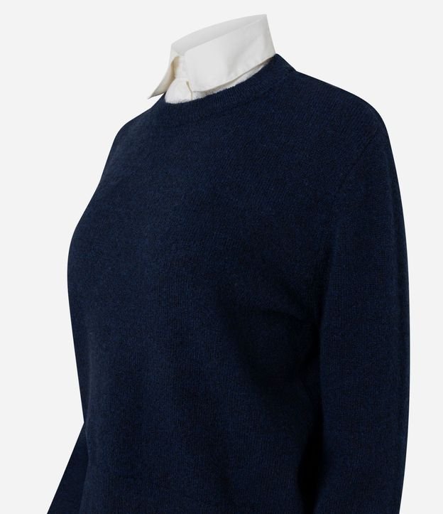 Suéter Regular en Tricot con Efecto de Cuello Superpuesto