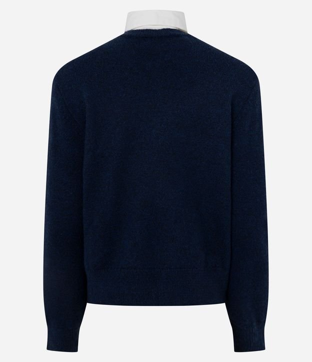 Suéter Regular en Tricot con Efecto de Cuello Superpuesto 7