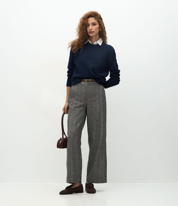 Suéter Regular en Tricot con Efecto de Cuello Superpuesto 2