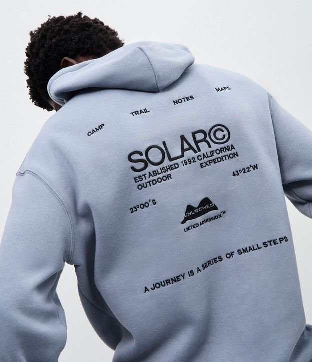 Buzo Masculino de Frisa Relaxed con Lettering Solar 1