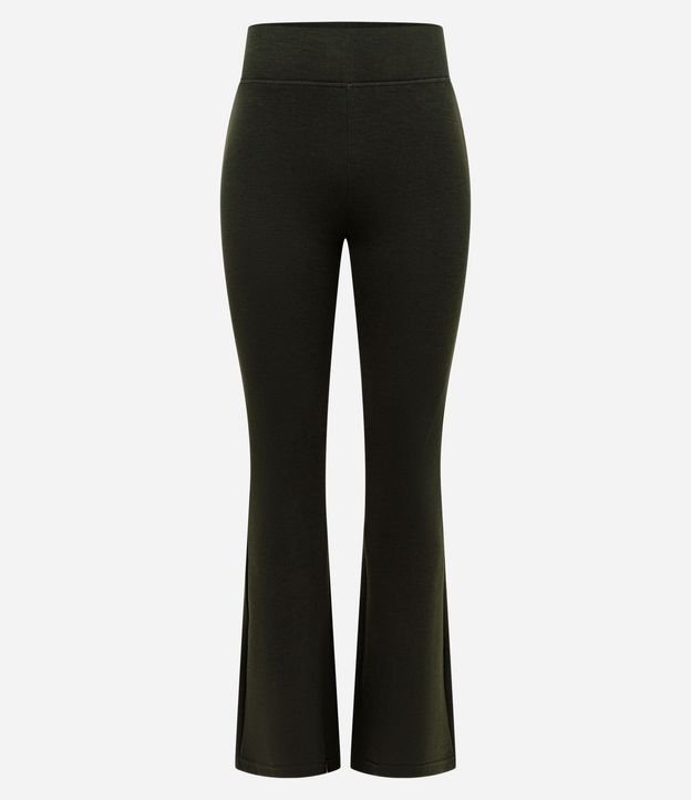 Pantalon Flare en Microfibra con Cintura Ancha 1