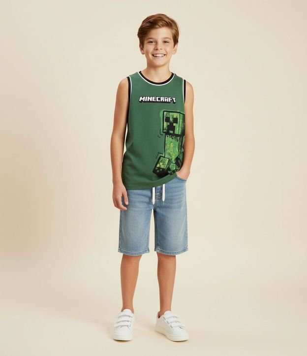 Musculosa Infantil en Tecnologia Dry con Estampado Minecraft – Talle 5 a 14 años