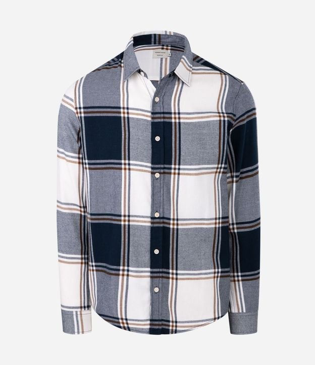 Camisa Manga Larga en Franela con Estampa de Cuadros 4
