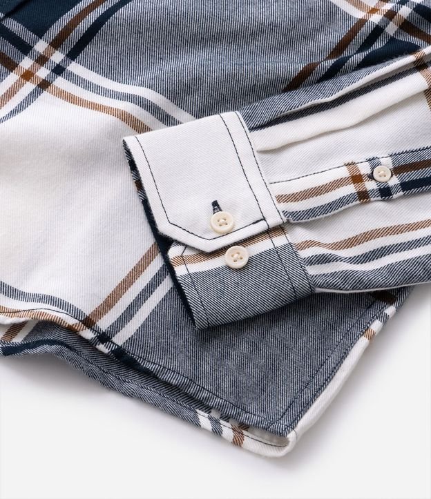 Camisa Manga Larga en Franela con Estampa de Cuadros 7