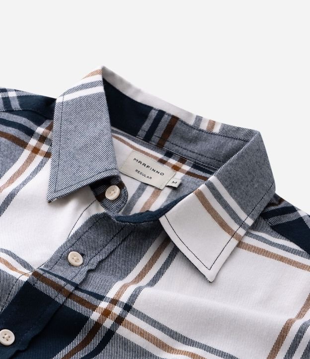 Camisa Manga Larga en Franela con Estampa de Cuadros 8