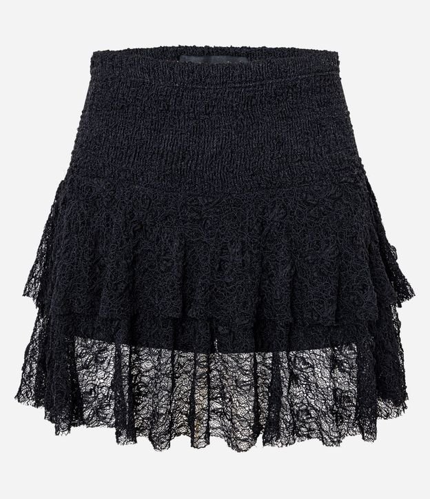 Short Pollera en Encaje con Textura y Babados 5