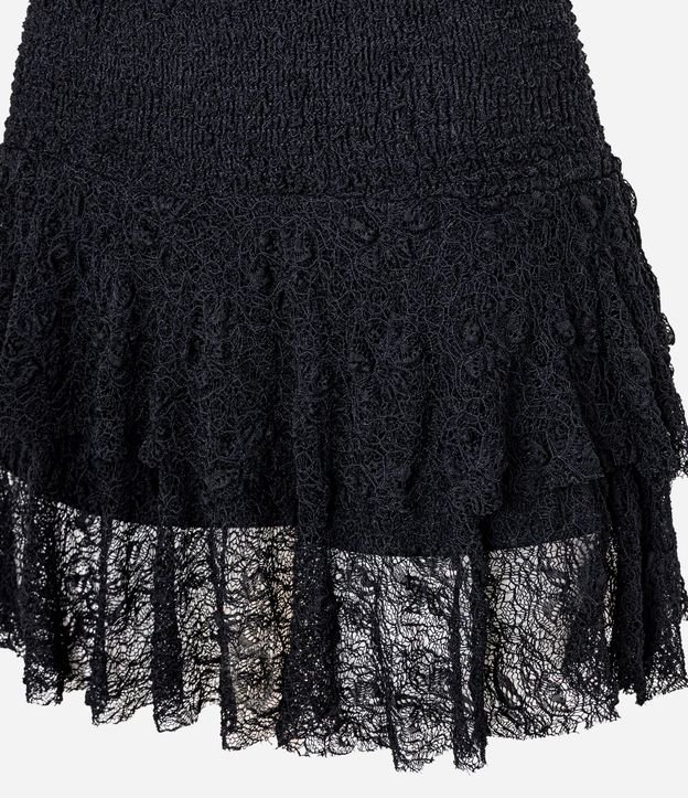 Short Pollera en Encaje con Textura y Babados 6