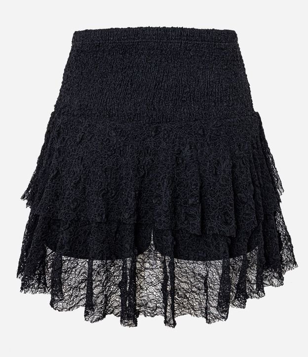 Short Pollera en Encaje con Textura y Babados 7
