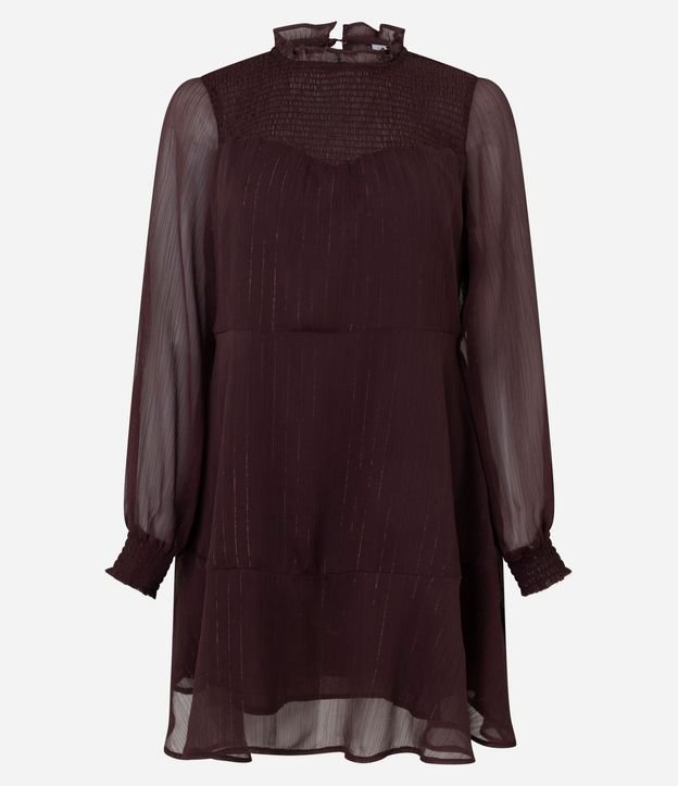 Vestido Corto con Cuello Alto y Pollera Gode 5