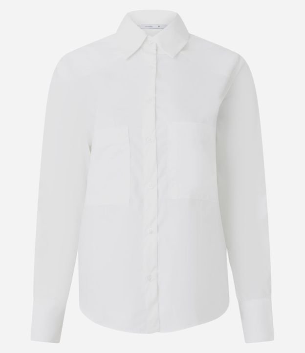Camisa Manga Larga en Algodón con Bolsillos Delanteros 5