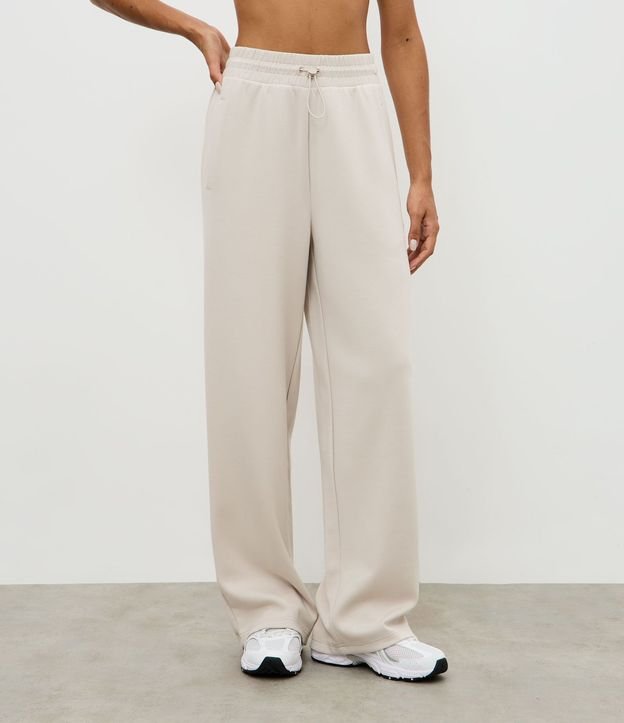 Pantalón Deportivo Recto en Modal con Detalle en Rib 2