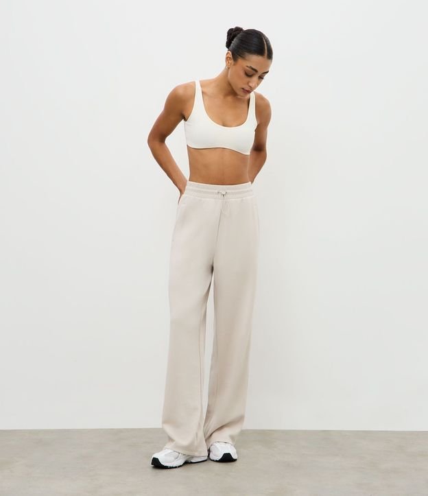 Pantalón Deportivo Recto en Modal con Detalle en Rib 5