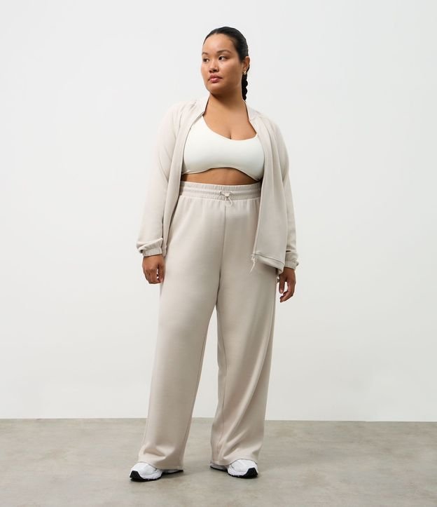 Pantalón Deportivo Recto en Modal con Detalle en Rib 6