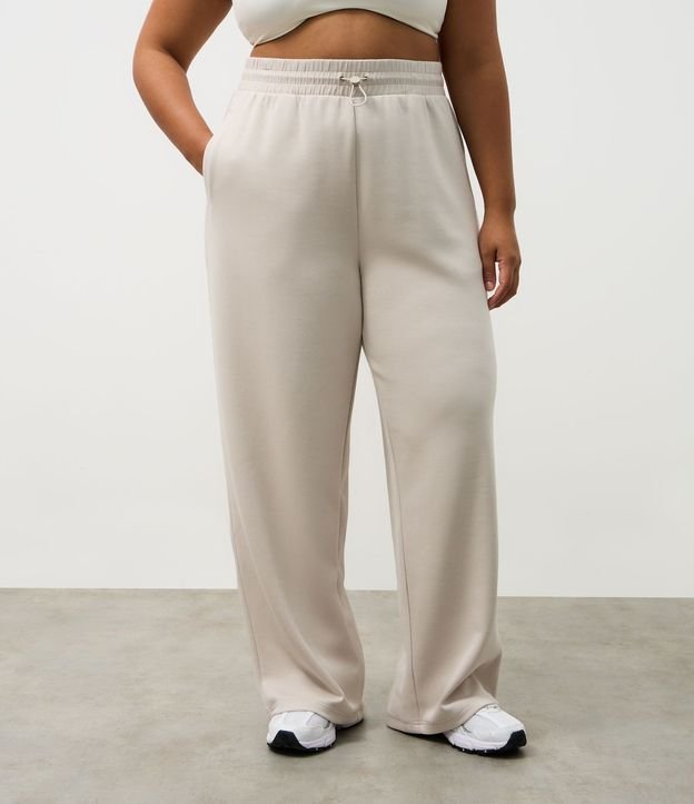 Pantalón Deportivo Recto en Modal con Detalle en Rib 7