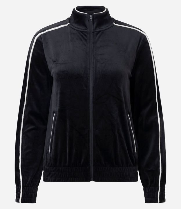 Campera Deportiva en Plush con Piping Contrastante 3