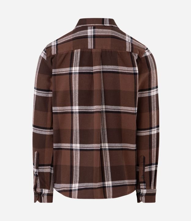 Camisa Regular en Franela con Estampado de Cuadros 6