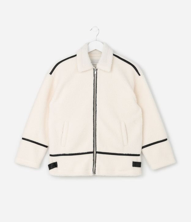 Campera en Pelo Artificial con Detalles Contrastantes - Talle 5 a 14 años