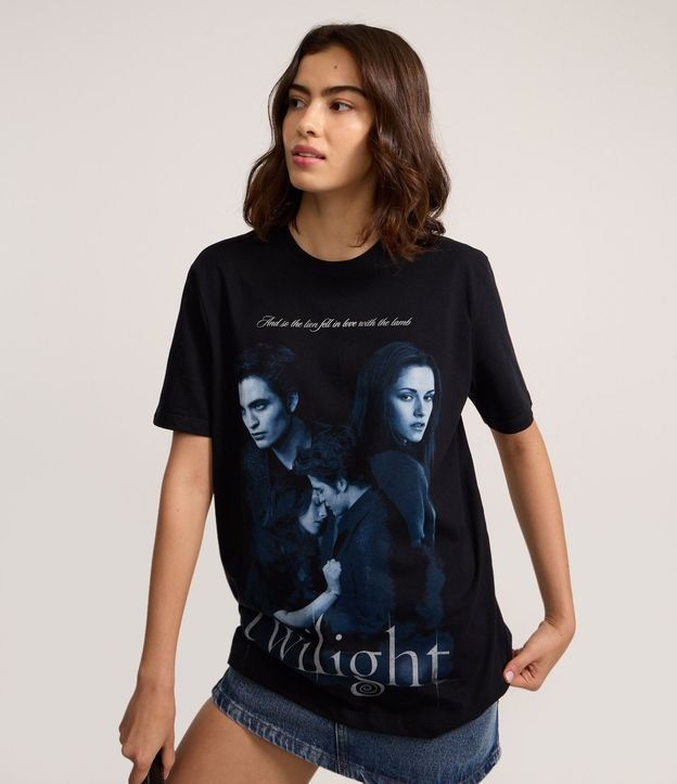 Remera en Algodón con Estampado Twlight Bela y Edward