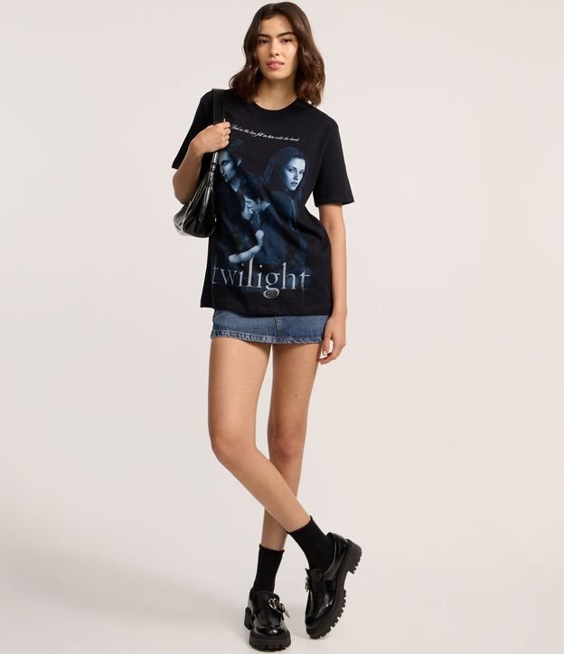 Remera en Algodón con Estampado Twlight Bela y Edward 2