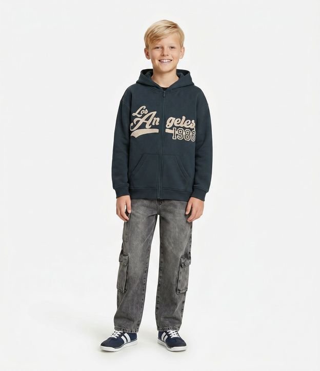 Pantalón Infantil Baggy en Jeans con Bolsillos Cargo – Talle 5 a 14 años