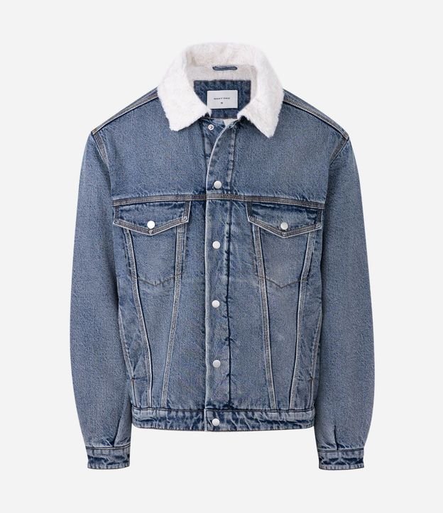 Campera Masculina Jeans con Cuello en Chenille 4