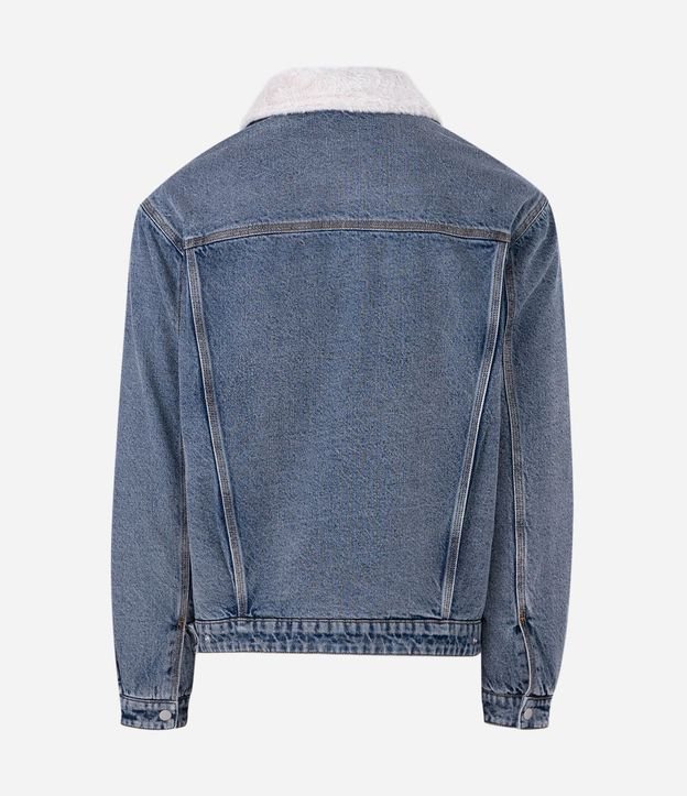 Campera Masculina Jeans con Cuello en Chenille 5