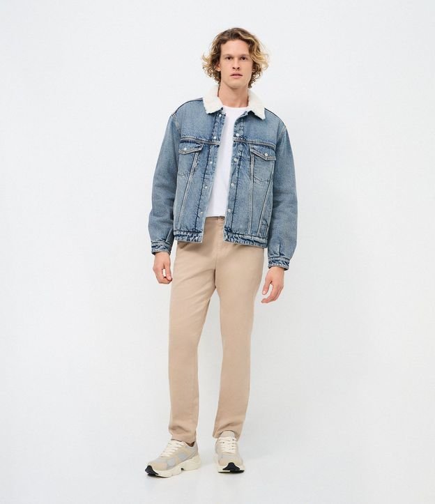 Campera Masculina Jeans con Cuello en Chenille 2