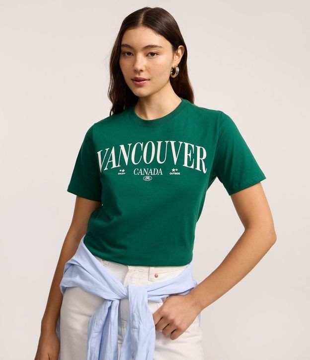 Remera en Algodón con Estampa Lettering Vancouver 1
