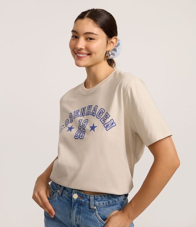Remera en Algodón con Estampado Lettering Copenhagen 1996