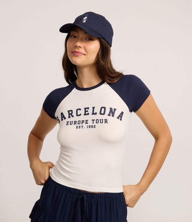 Blusa New T-Shirt en Algodón con Estampado Barcelona