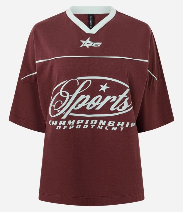 Remera Boxy con Estampado Sports y Detalles en las Mangas 5
